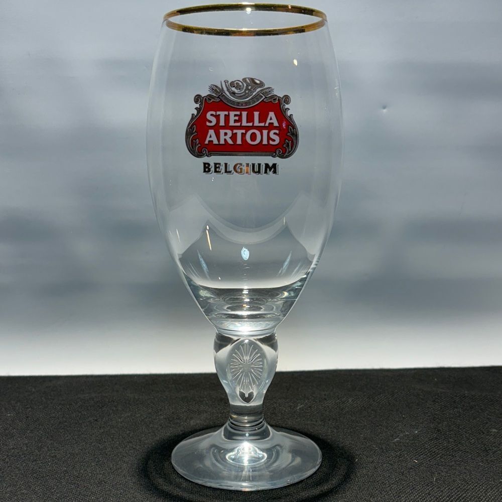 Stella Artois Glass with Gold Rim